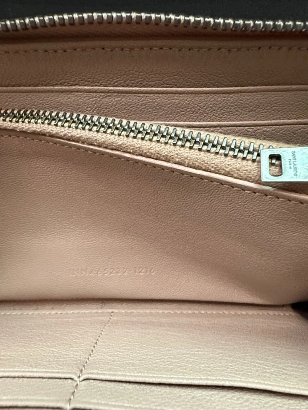 Yves Saint Laurent Quilted Zip Wallet in Light Taupe - Picture 8 of 10